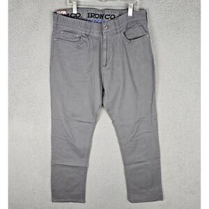 Iron Co. Jeans Mens 32x30 Denim Gray Classic Comfort Straight Leg Waistband
